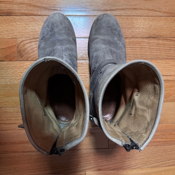 Distressed Gray Frye Leather Ankle Boots - Picture 6 of 9